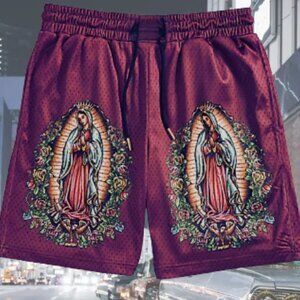 Guadalupe Burgundy Baggy Boyfriend Shorts